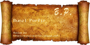 Bunzl Porfir névjegykártya